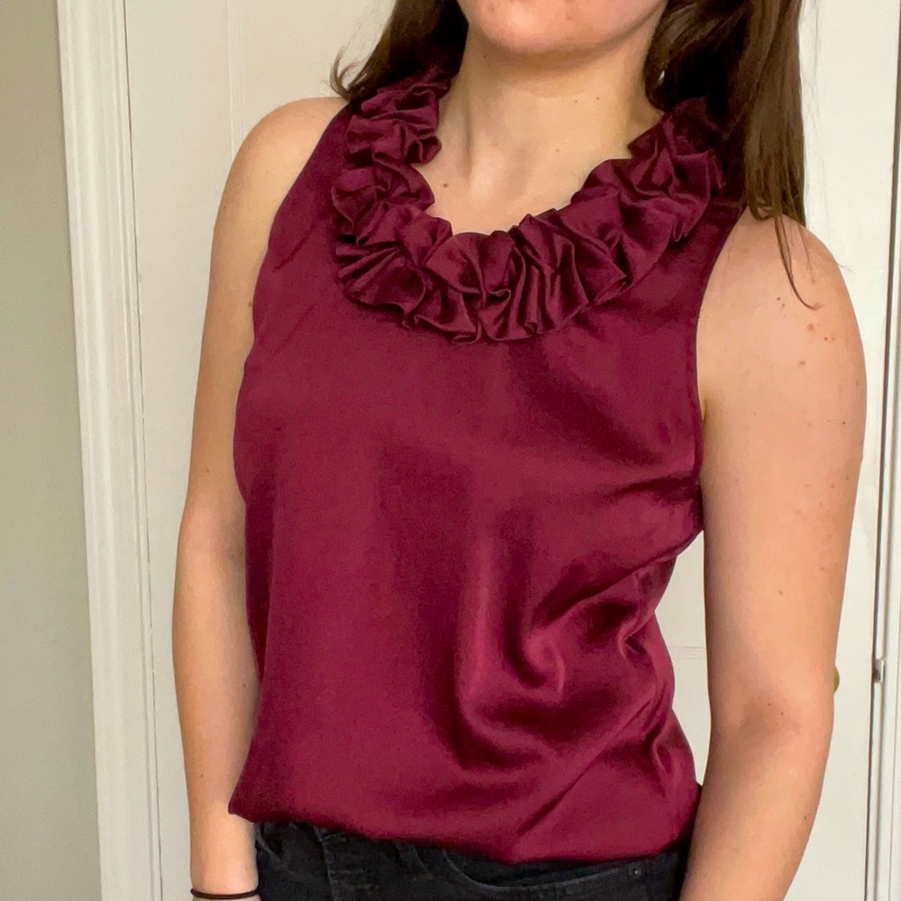 Ruffle neck blouse